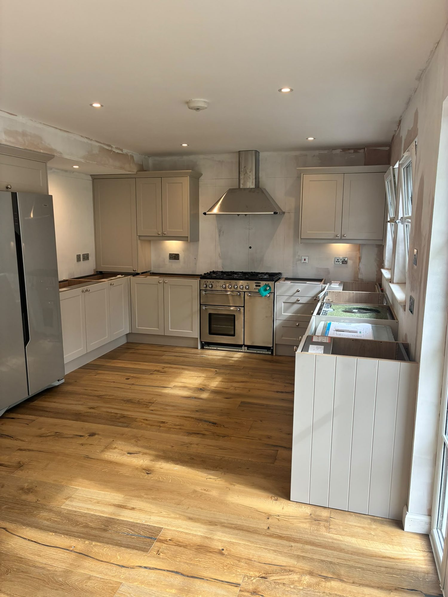 Kitchen renovation with shaker units and wooden worktops