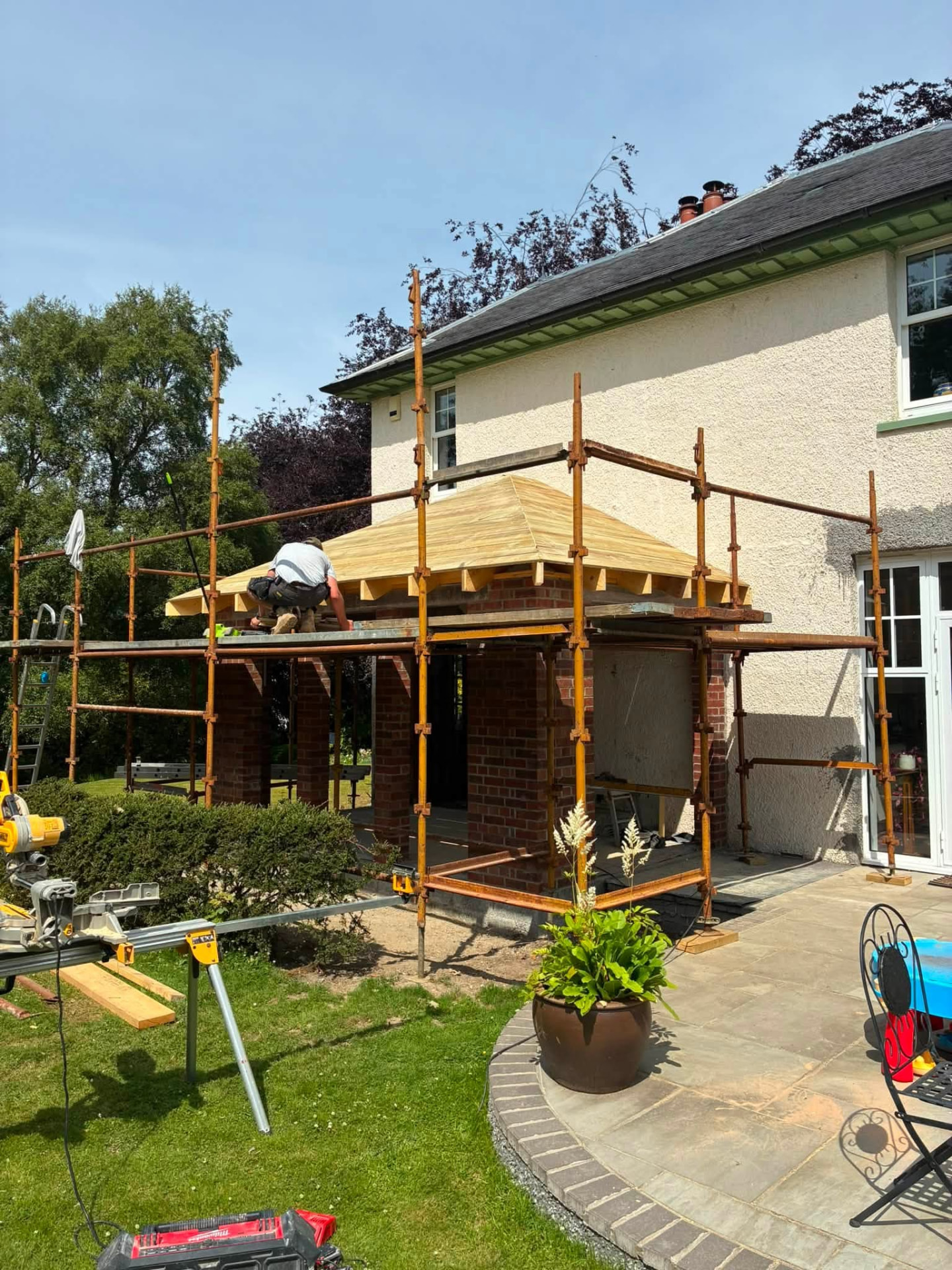 House extension: during construction